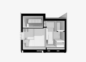 Sectional view | Ulita with a flat roof